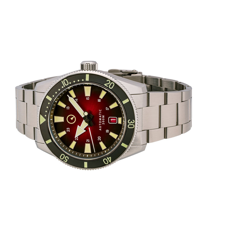 Islander Southold 42mm Automatic Dive Watch with Red Ombre Dial #ISL-116 side