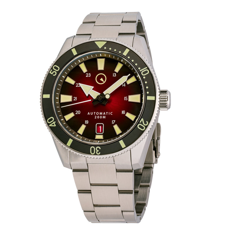 Islander Southold 42mm Automatic Dive Watch with Red Ombre Dial #ISL-116 zoom