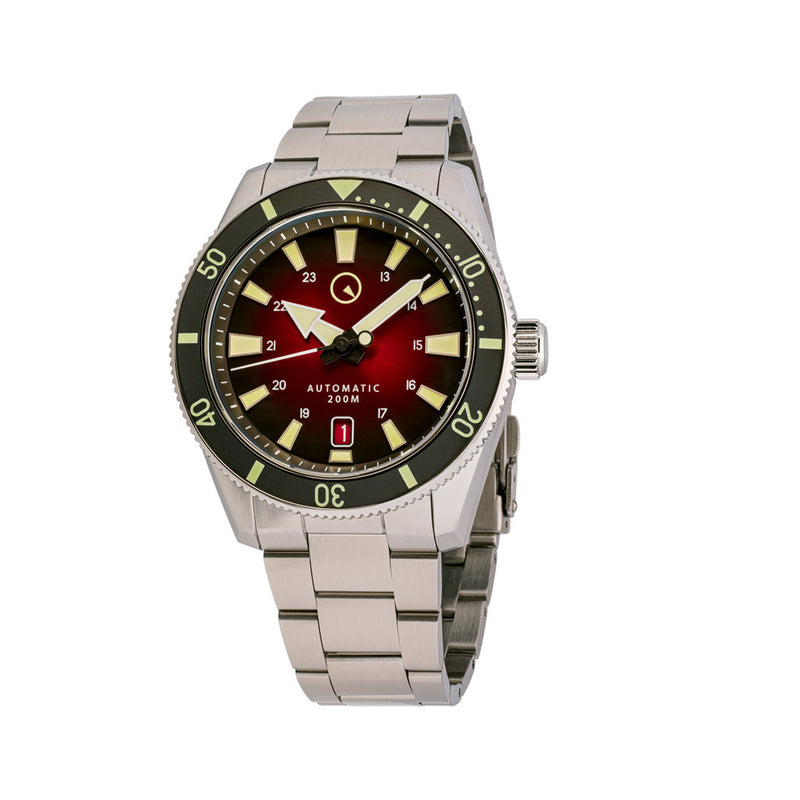 Islander Southold 42mm Automatic Dive Watch with Red Ombre Dial #ISL-116