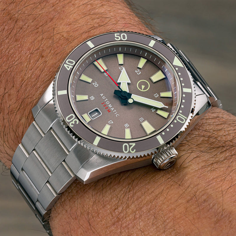 Islander Southold 42mm Automatic Dive Watch with Grey Dial #ISL-118 wrist