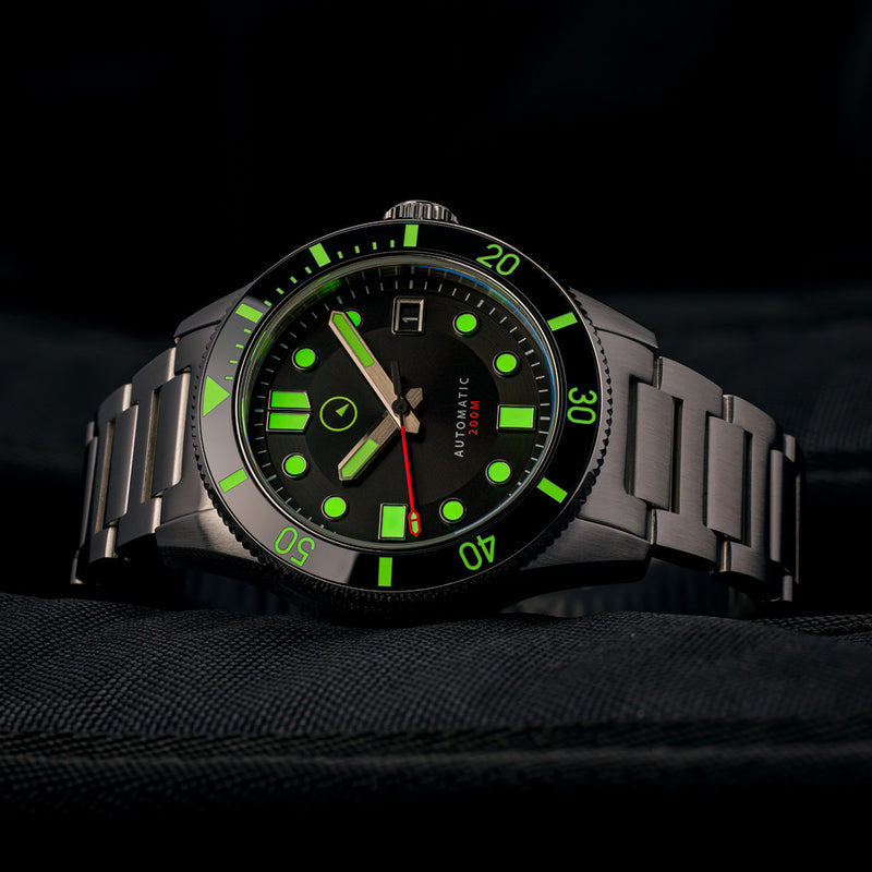 Islander Bayport 40mm Automatic Dive Watch with Black Dial #ISL-119 lume