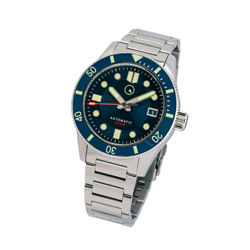 Islander Bayport 40mm Automatic Dive Watch with Blue Dial #ISL-120 tilt