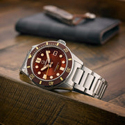 Islander Bayport 40mm Automatic Dive Watch with Brown Dial #ISL-121 lifestyle