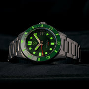 Islander Bayport 40mm Automatic Dive Watch with Green Dial #ISL-122 lume
