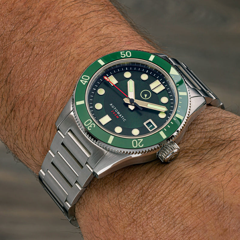 Islander Bayport 40mm Automatic Dive Watch with Green Dial #ISL-122 wrist
