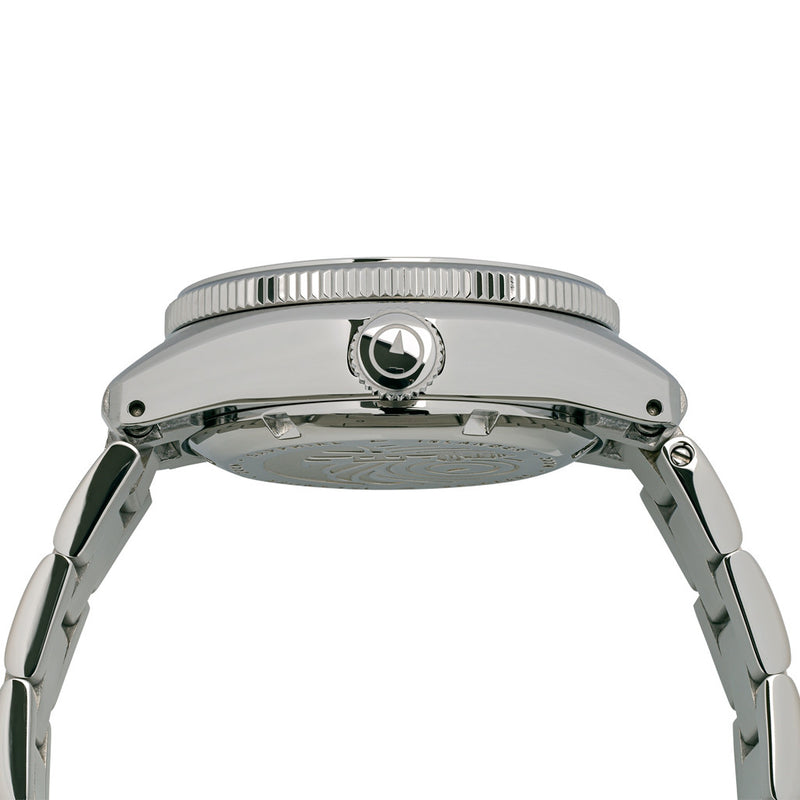 Islander 38mm Automatic Dive Watch with Grey Waffle Dial and Blue Accents #ISL-125 Crown