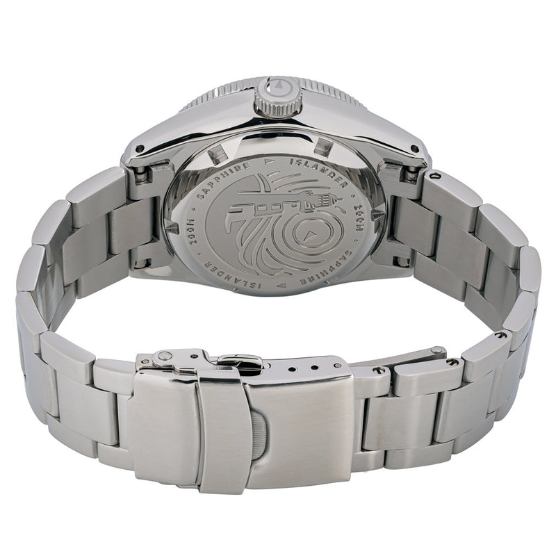 Islander 38mm Automatic Dive Watch with Green Waffle Dial and Red Accents #ISL-126 Back