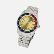 Islander 38mm Automatic Dive Watch with Sunburst Gold Dial and Maroon Accents #ISL-127