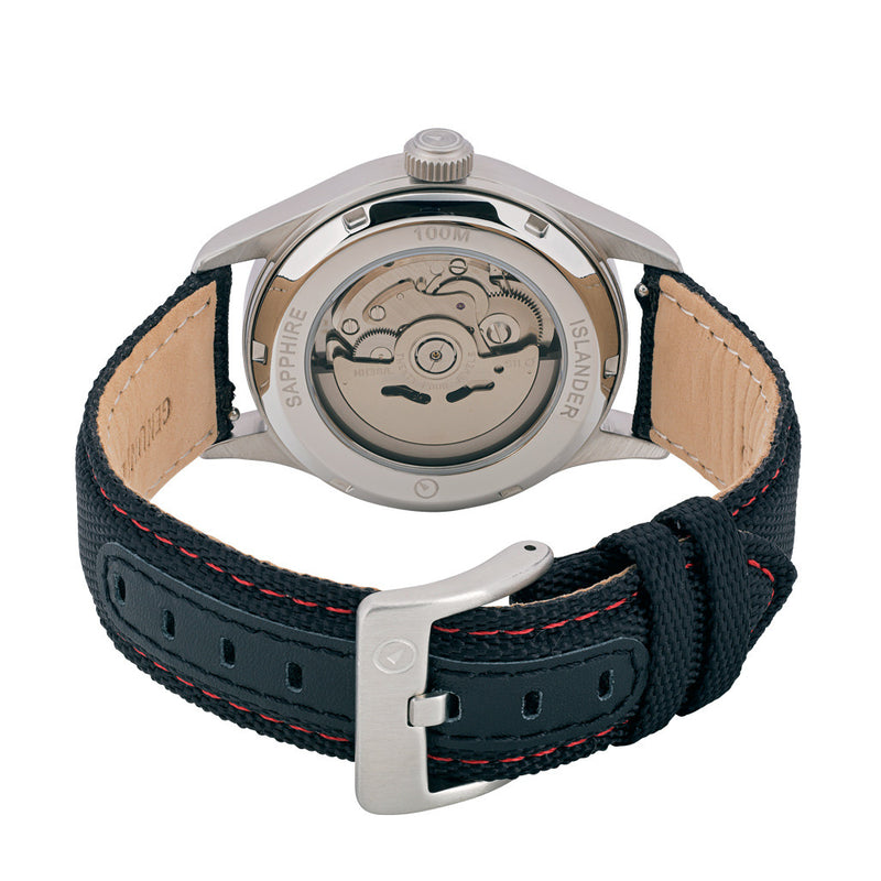 Islander Automatic Field Watch with Red Dial ISL-128 Back
