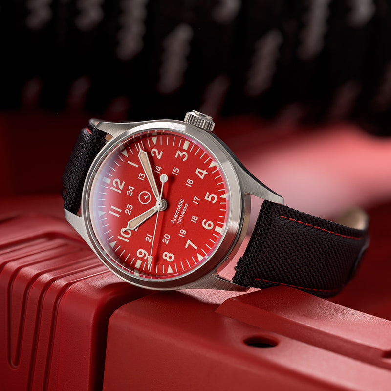 Islander Automatic Field Watch with Red Dial ISL-128 Lifestyle