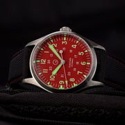 Islander Automatic Field Watch with Red Dial ISL-128 Lume