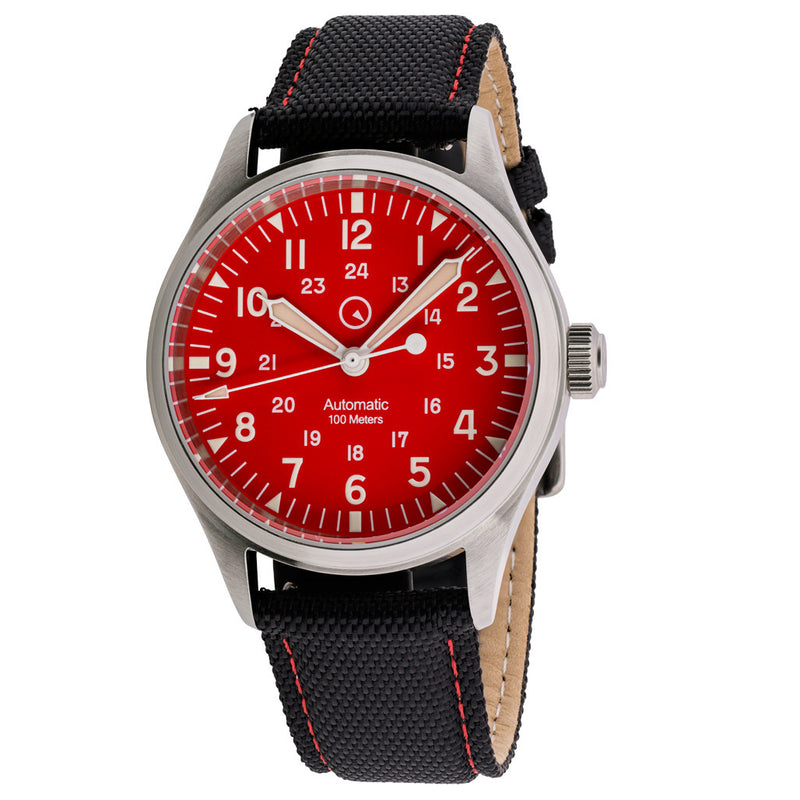 Islander Automatic Field Watch with Red Dial ISL-128 Zoom