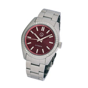 Islander Hi-Beat Automatic Dress Watch with Sunburst Cherry Red Dial Tilt
