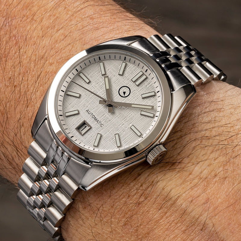 Islander Hi-Beat Automatic Dress Watch with Linen Dial #ISL-131 Wrist