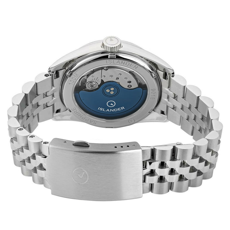 Islander Brookville Hi-Beat Automatic Dress Watch with Linen Dial #ISL-131 caseback
