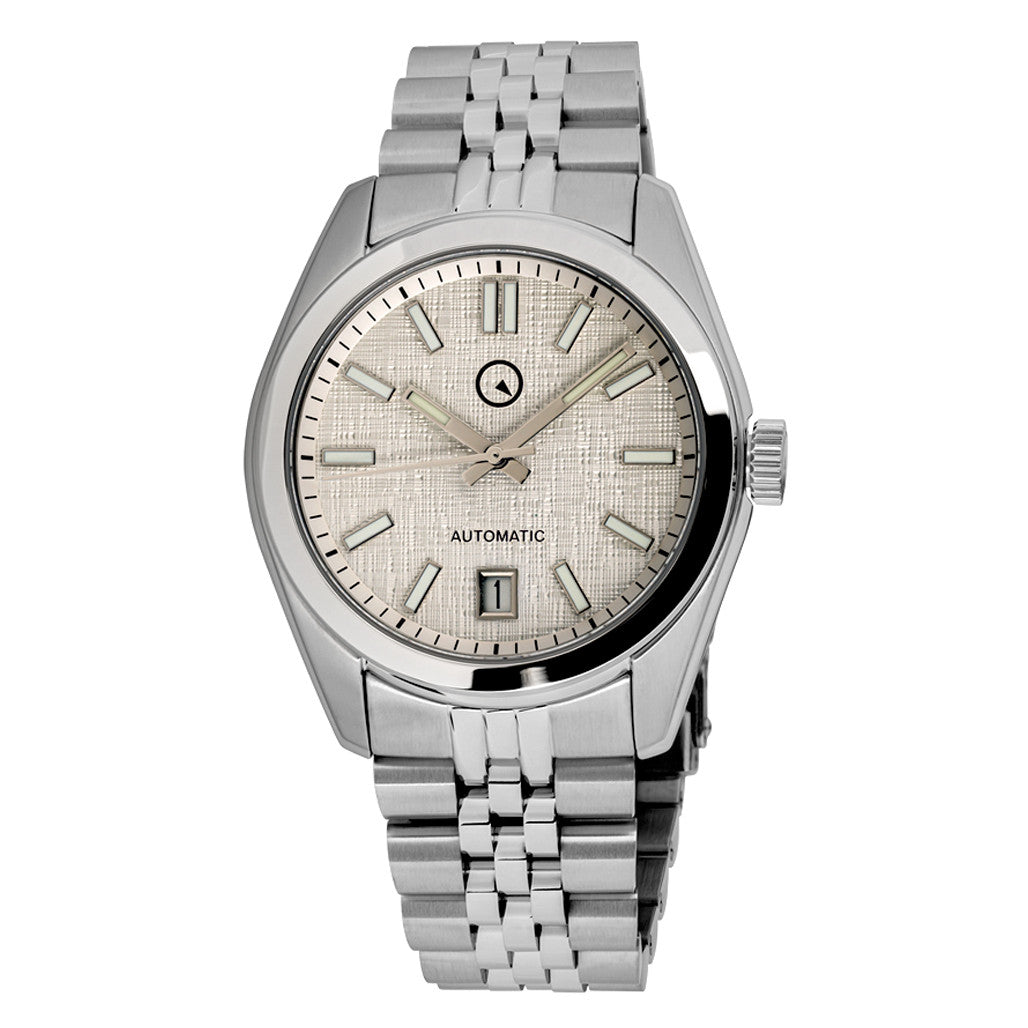 ピーチ① Islander Brookville Hi-Beat Automatic Dress Watch with Linen Dial