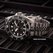 Islander 20mm Brushed and Polished Solid-Link Bracelet for Seiko 41mm Solar Dive Watch #BRAC-132