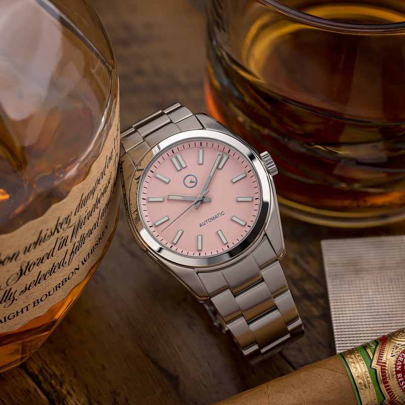 Islander Hi-Beat Automatic Dress Watch with Cotton Candy Dial Lifestyle