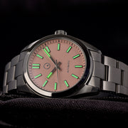 Islander Hi-Beat Automatic Dress Watch with Cotton Candy Dial Lime