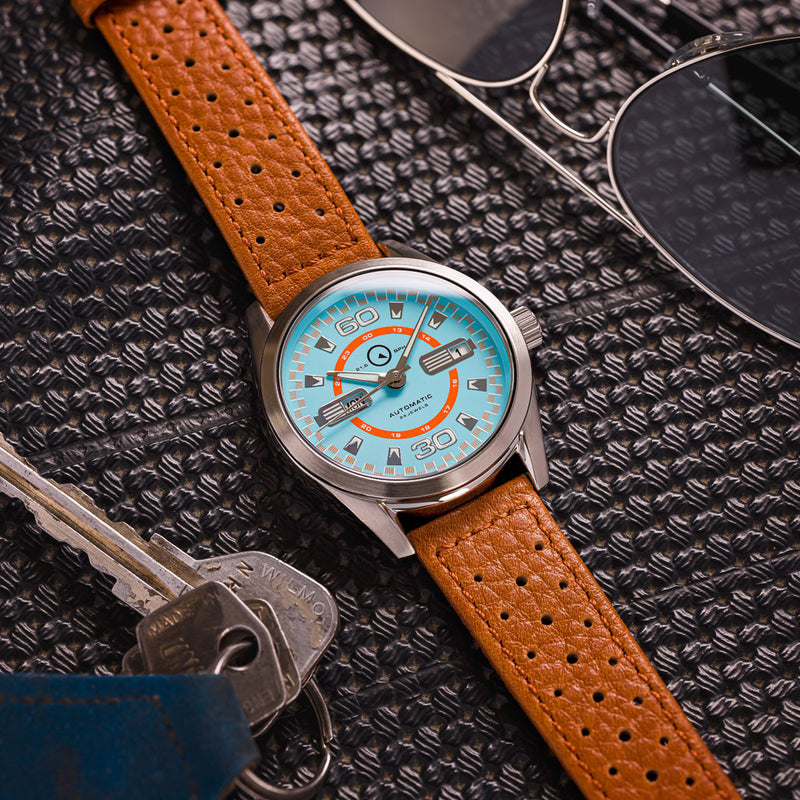 Islander Automatic Sport Watch with Blue and Orange Dial #ISL-136 lifestyle