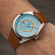 Islander Automatic Sport Watch with Blue and Orange Dial #ISL-136 wrist