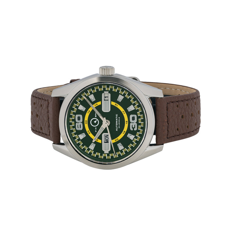 Islander Automatic Sport Watch with Green and Yellow Dial #ISL-137 Side