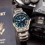 Islander Republic Swiss Automatic GMT Watch with Blue Dial #ISL-139 lifestyle
