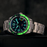 Islander Republic Swiss Automatic GMT Watch with Blue Dial #ISL-139 lume