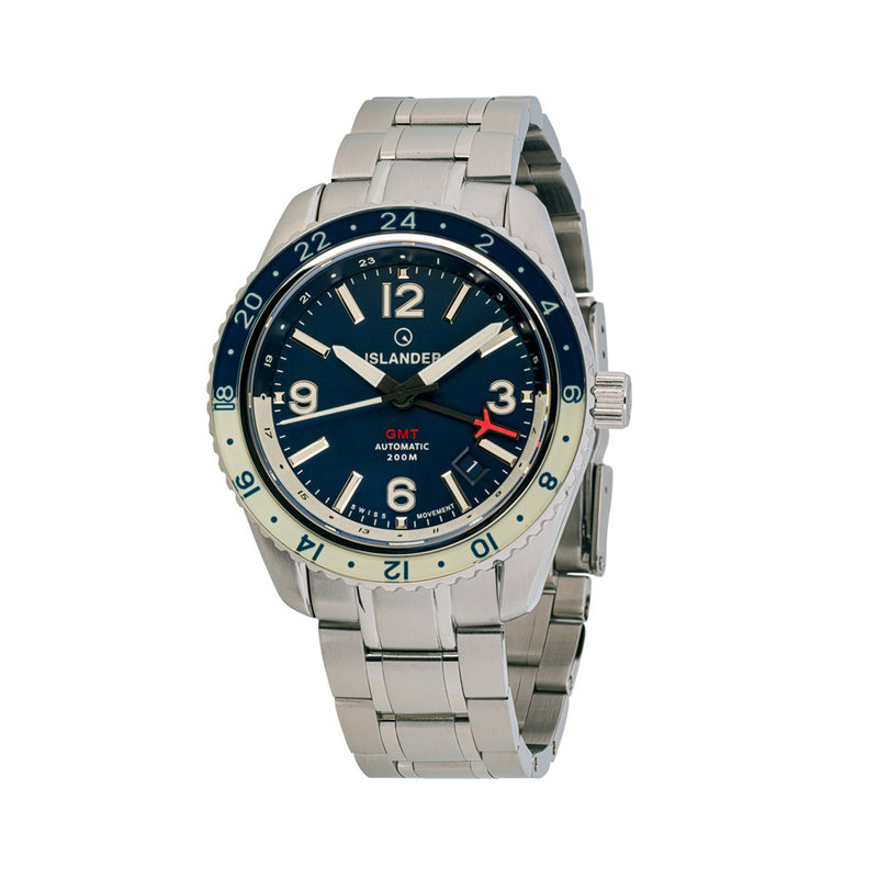Islander Republic Swiss Automatic GMT Watch with Blue Dial #ISL-139