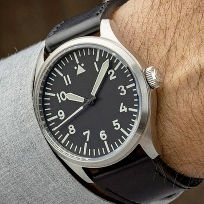 Islander Aviator Automatic Watch with Leather Strap and an Anti-Reflective Sapphire Crystal #ISL-14