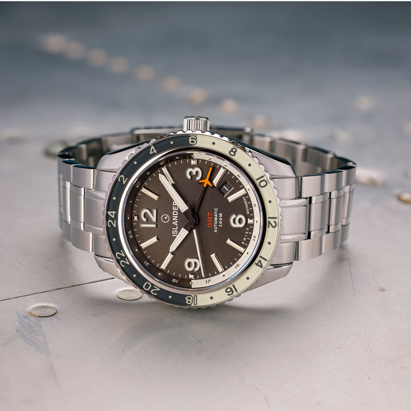 Islander Republic Swiss Automatic GMT Watch with Grey Dial #ISL-140 lifestyle