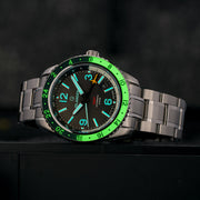 Islander Republic Swiss Automatic GMT Watch with Grey Dial #ISL-140 lume