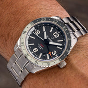 Islander Republic Swiss Automatic GMT Watch with Grey Dial #ISL-140 wrist