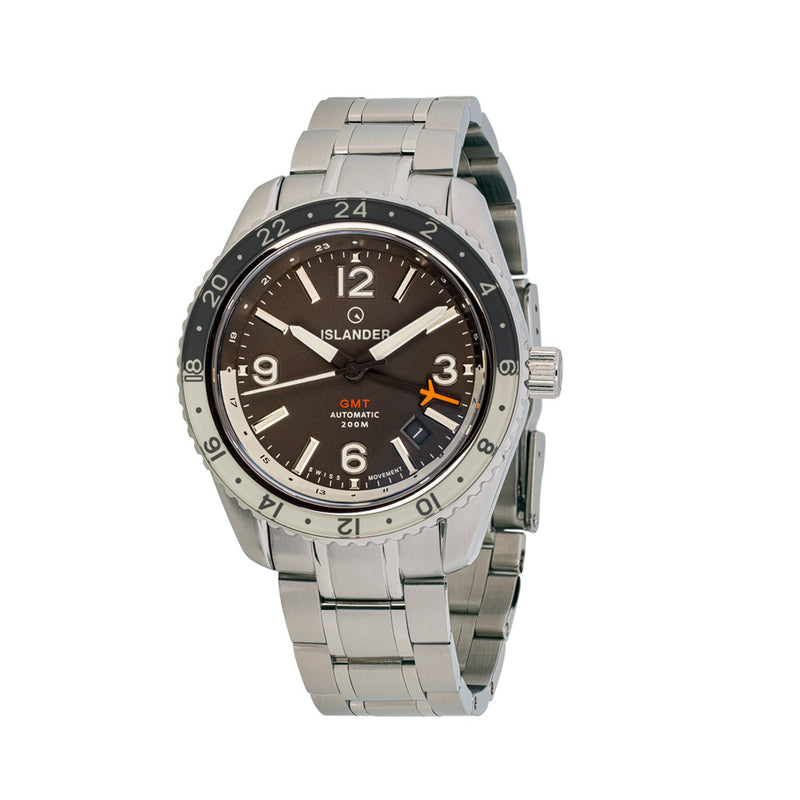 Islander Republic Swiss Automatic GMT Watch with Grey Dial #ISL-140