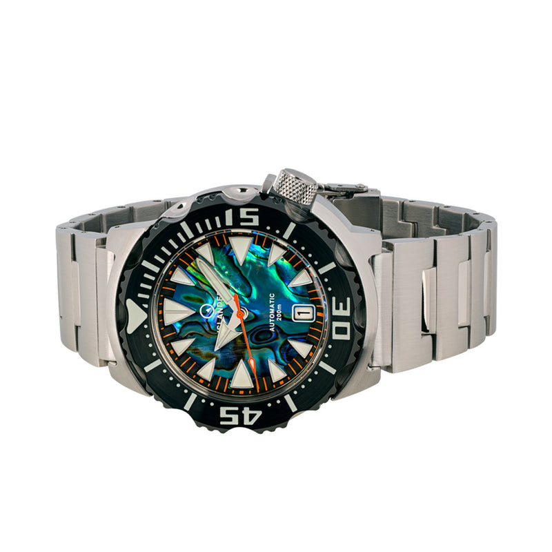 Islander Abalone Dial Automatic Dive Watch with DLC Bezel #ISL-141 side