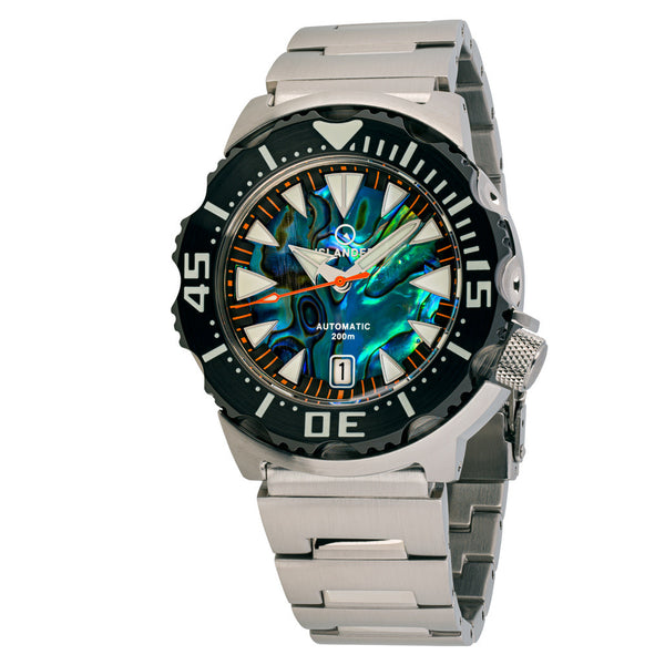 Islander Abalone Dial Automatic Dive Watch with DLC Bezel #ISL-141 zoom