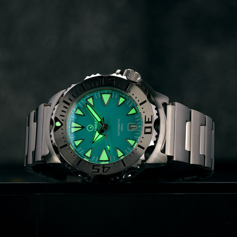 Islander Robin's Egg Blue Dial Automatic Dive Watch #ISL-143 lume