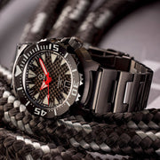 Islander Carbon Fiber Dial Automatic Dive Watch with DLC Case and Bracelet #ISL-144 Lifestyle