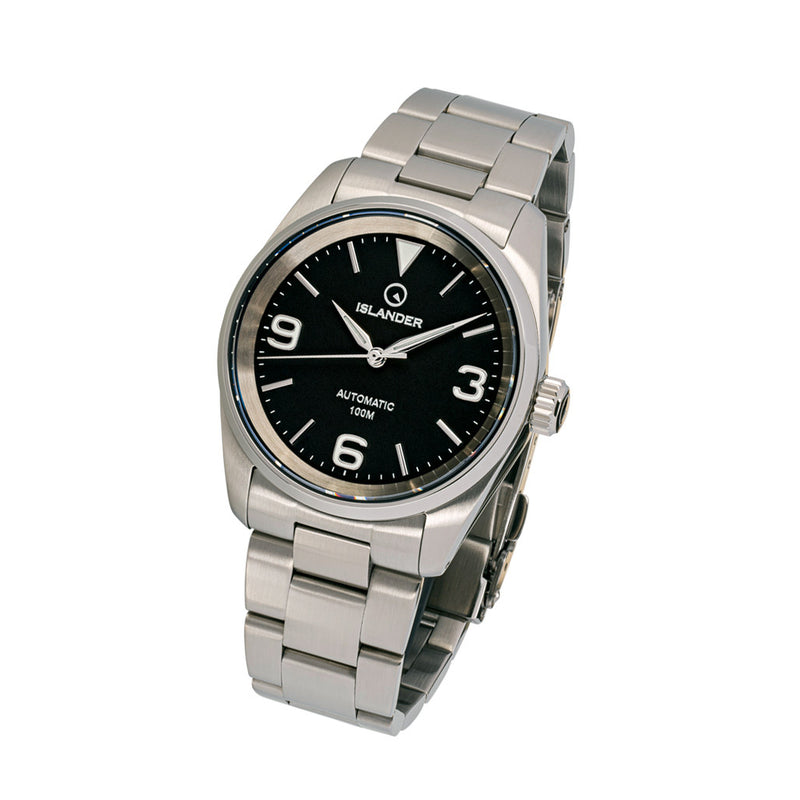 Islander Manhasset 36mm Automatic Watch with Black Dial #ISL-145 tilt