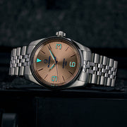 Islander Manhasset 36mm Automatic Watch with Rose Gold Dial #ISL-146 lume