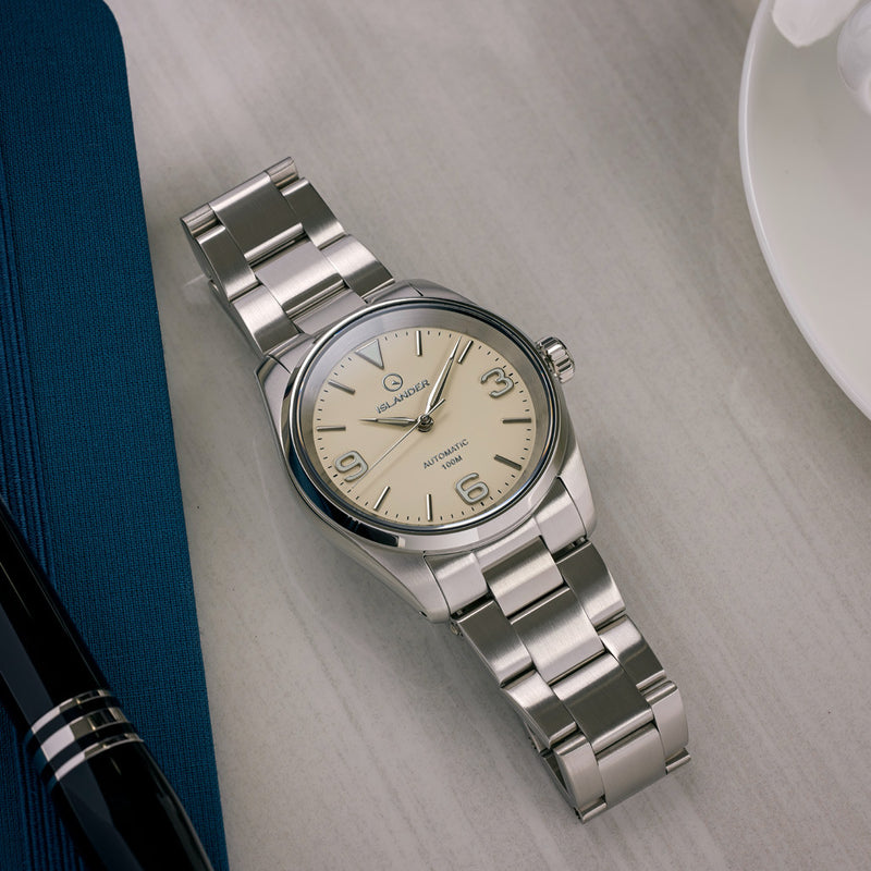 Islander Manhasset 36mm Automatic Watch with Cream Dial #ISL-147 lifestyle