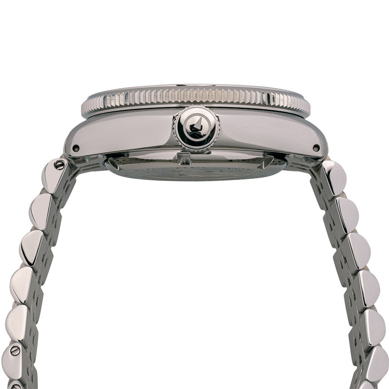 Islander 43mm Automatic Dive Watch with Sunburst Gold Dial and Maroon Accents #ISL-149 crown
