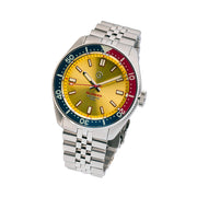 Islander 43mm Automatic Dive Watch with Sunburst Gold Dial and Maroon Accents #ISL-149 tilt
