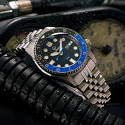 Islander 38mm Automatic "Batman" Dual Time Dive Watch #ISL-150 lifestyle