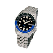 Islander 38mm Automatic "Batman" Dual Time Dive Watch #ISL-150 tilt