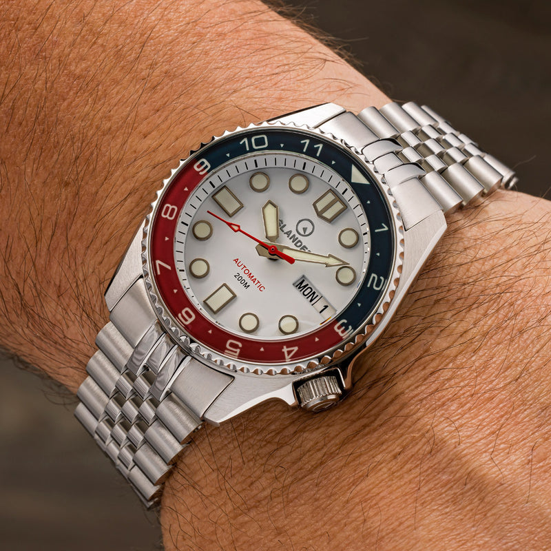 Islander 38mm Automatic "PAN AM" Dual Time Dive Watch #ISL-151