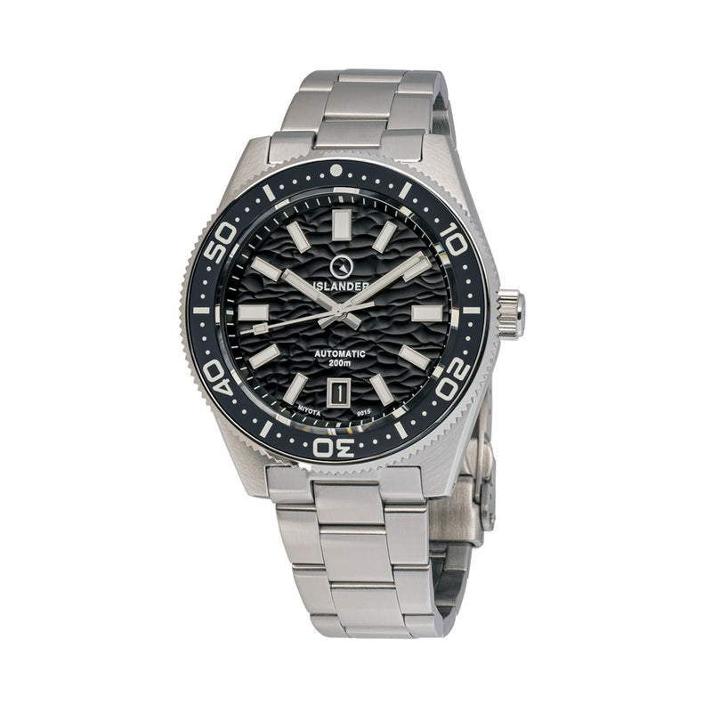 Islander Northport Hi-Beat Automatic Dive Watch with Black Ripple Dial #ISL-154