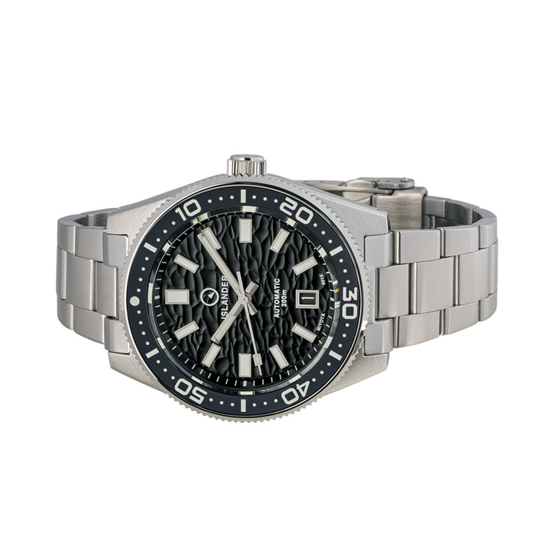 Islander Northport Hi-Beat Automatic Dive Watch with Black Ripple Dial #ISL-154 side
