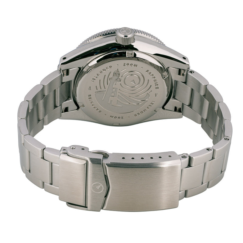 Islander Northport Hi-Beat Automatic Dive Watch with Black Ripple Dial #ISL-154 back