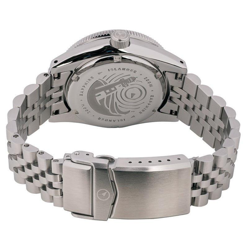 Islander Northport Hi-Beat Automatic Dive Watch with Seafoam Green and White Ripple Dial #ISL-155 back